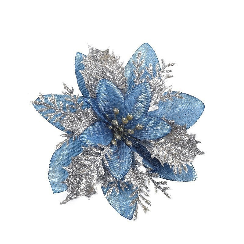 1PCS Glitter Christmas Flower Artificial Flowers Merry Christmas ...