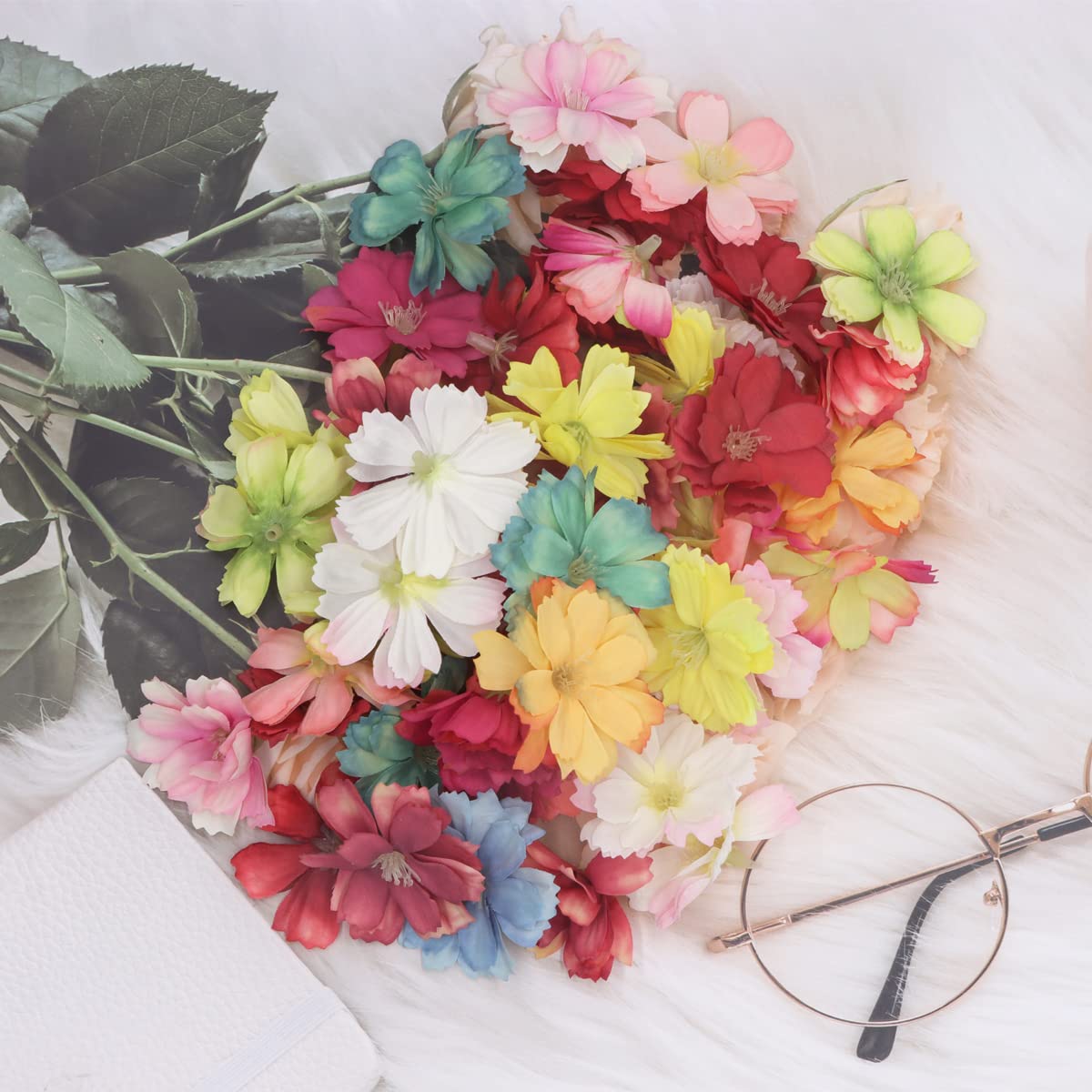 Plum Blossom Head Artificial Flowers Silk Fake Flowers Head For Home ...