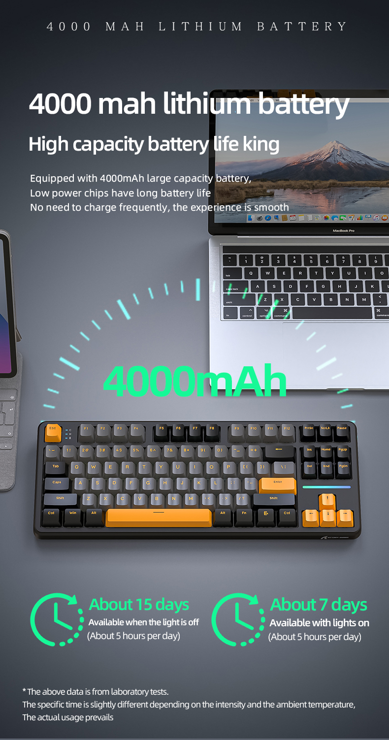 Attackshark X87 3MODE Hot-swap Mechanical Keyboard Gradient Side ...