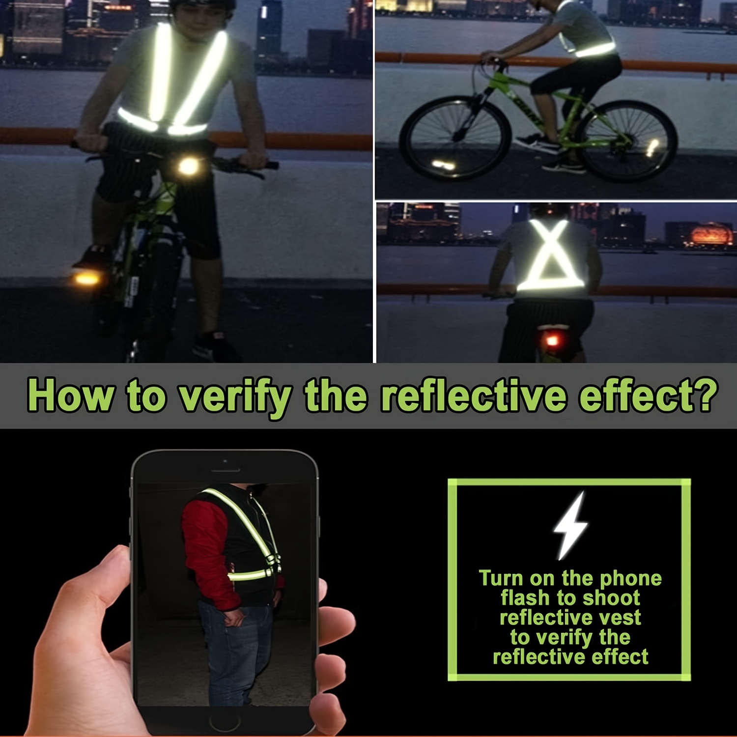 Garter Reflective Vest -High Visibility Safety Vest for Night Riding ...