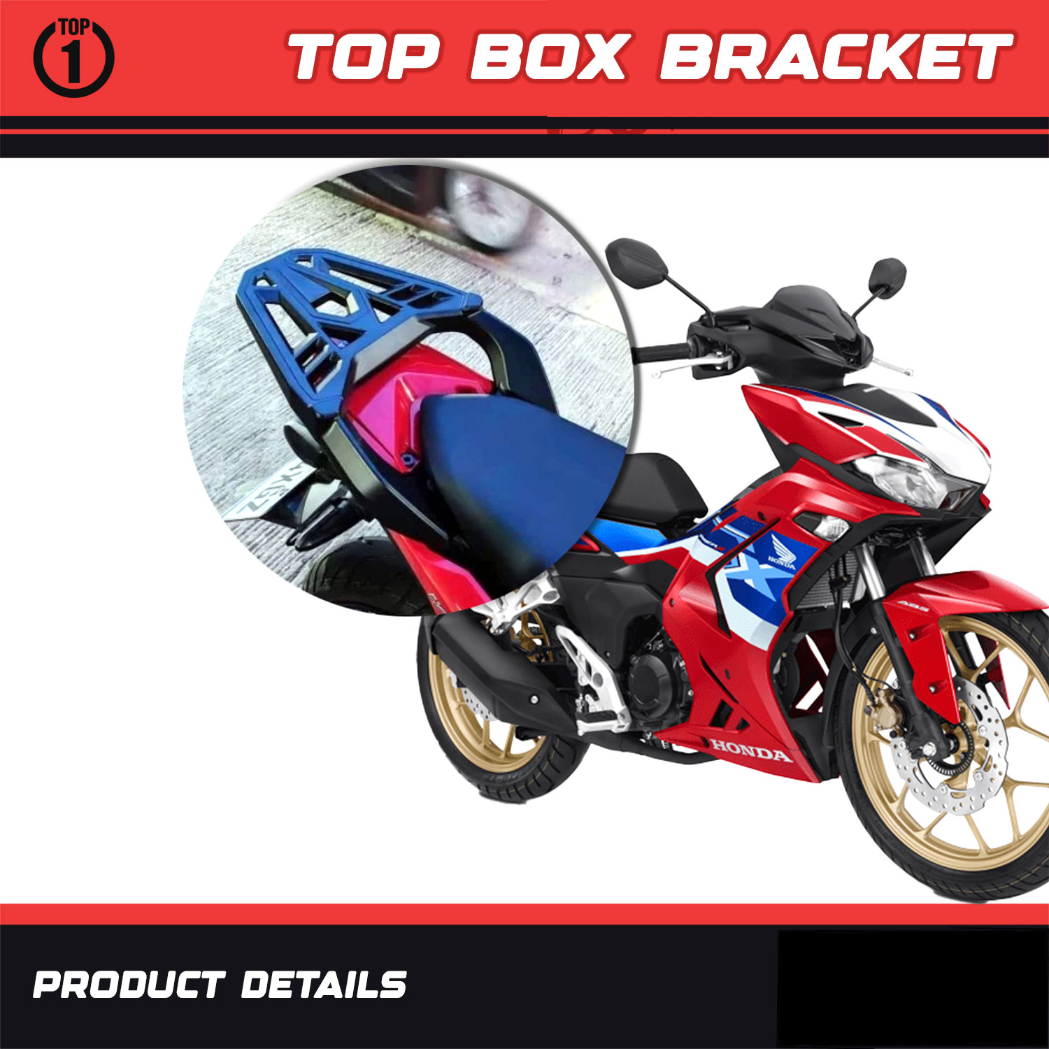 Top1 Motors Alloy Top box Bracket For Honda Winner X 150 Motorcycle ...