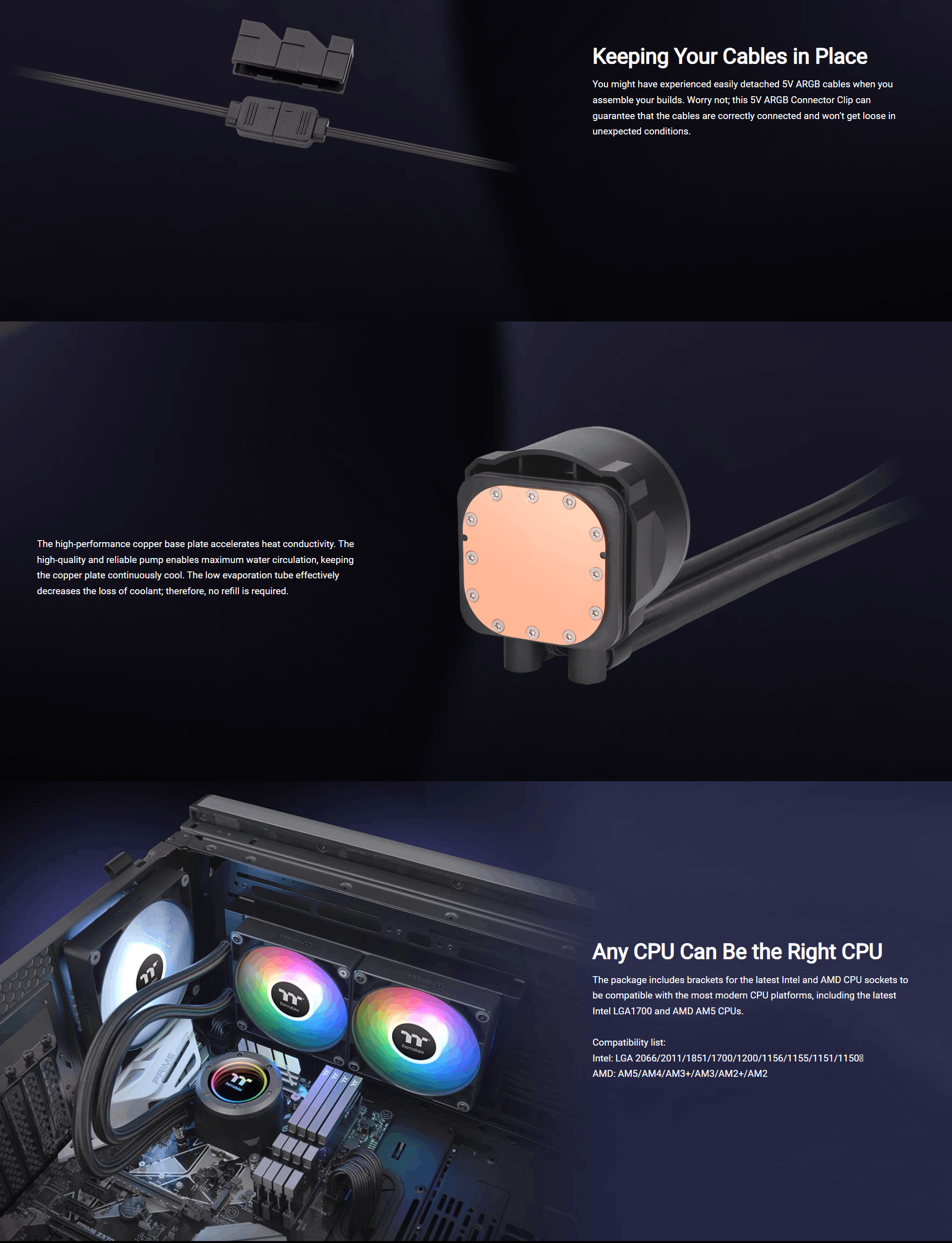 Thermaltake TH240 V2 ARGB Sync All-In-One Liquid Cooler - Black (CL ...