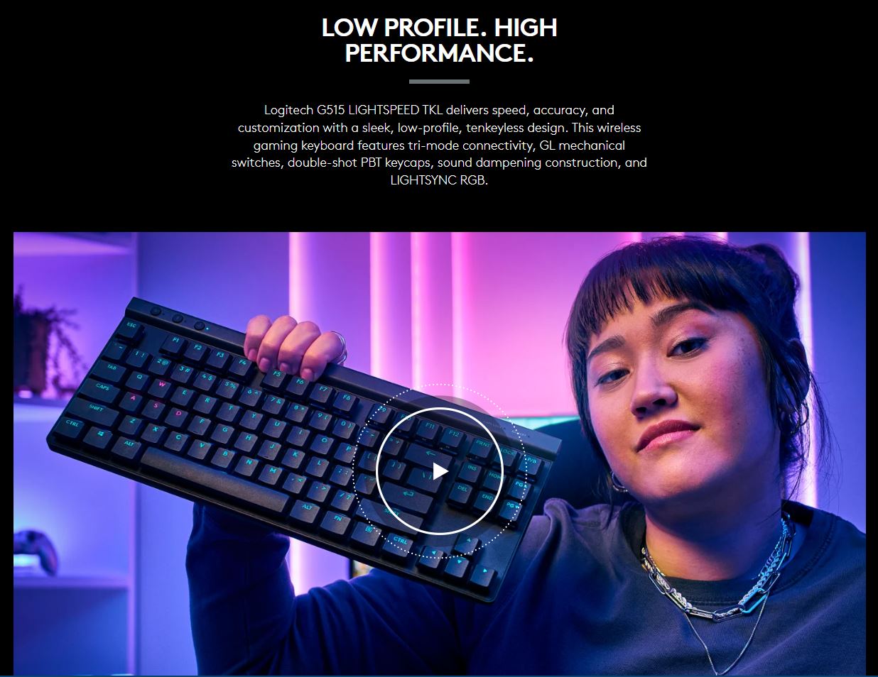 Itw Logitech Wireless Gaming Keyboard G515 Lightspeed TKL Lowprofile