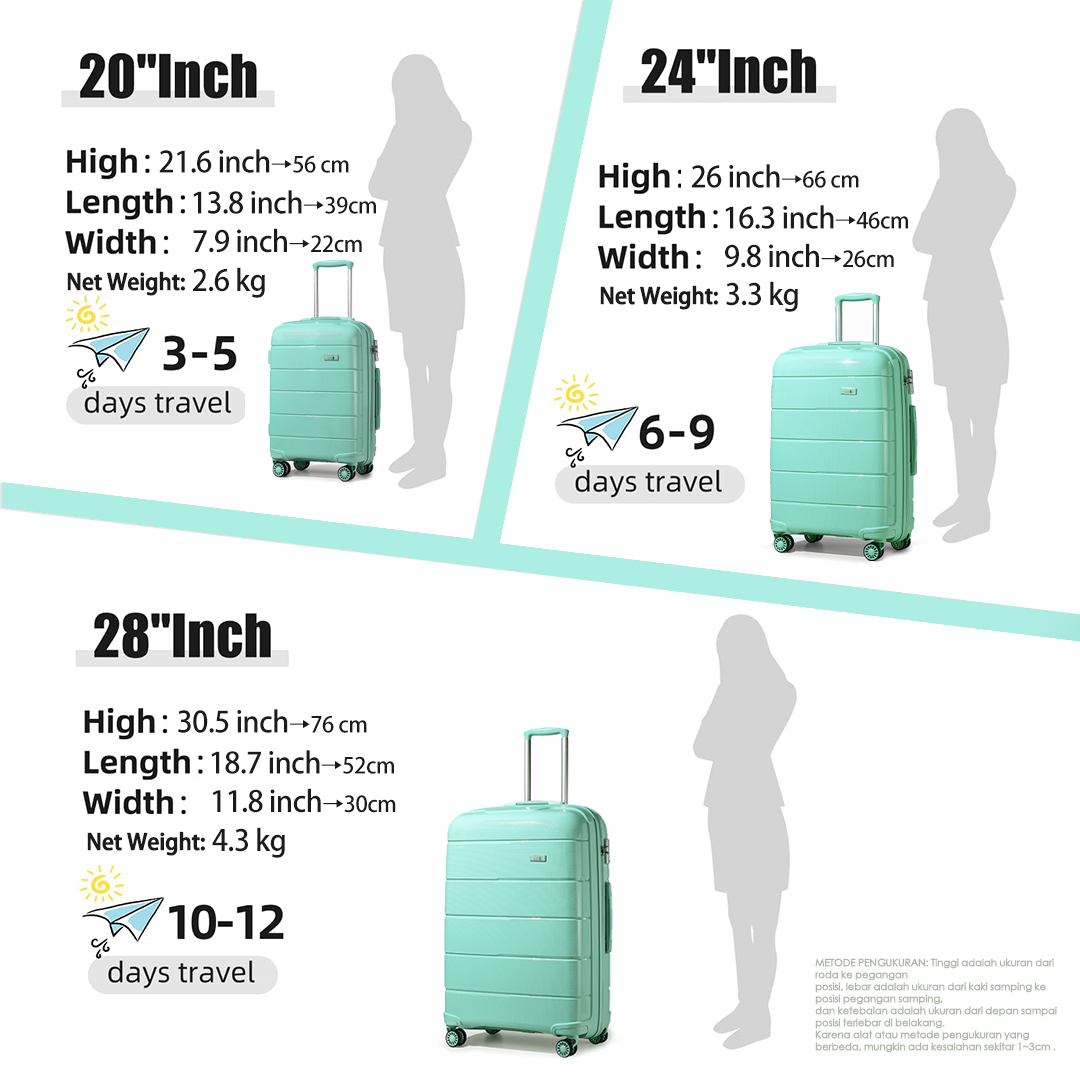 SeaChoice Lightweight HardShell PP High Quality Luggage Travel Suitcase YKK Zip TSA Lock SmoothWheel Shopee Philippines