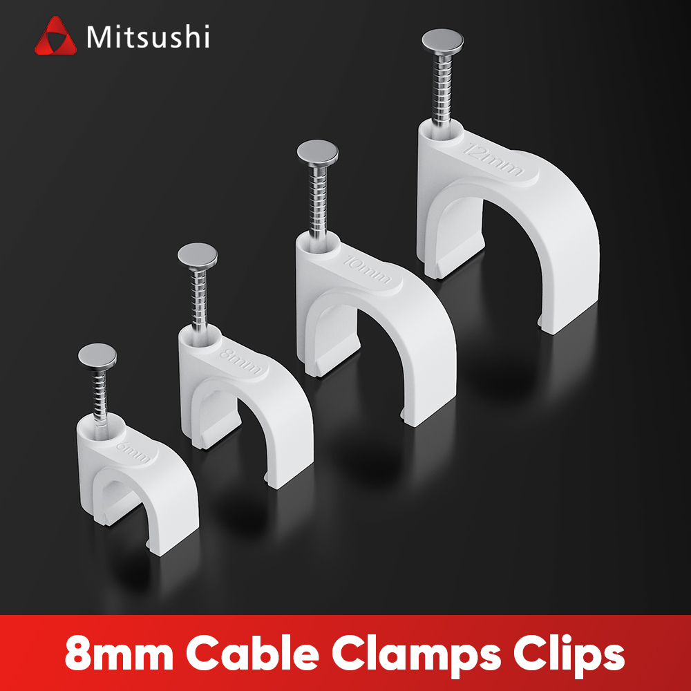 Mitsushi Steel nail wire clip 6-12mm square circular plastic telephone ...