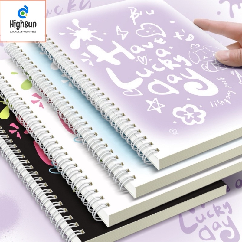 A5 Spiral HAVE A LUCKY DAY Aesthetic Notebook Line Writing Notebooks ...