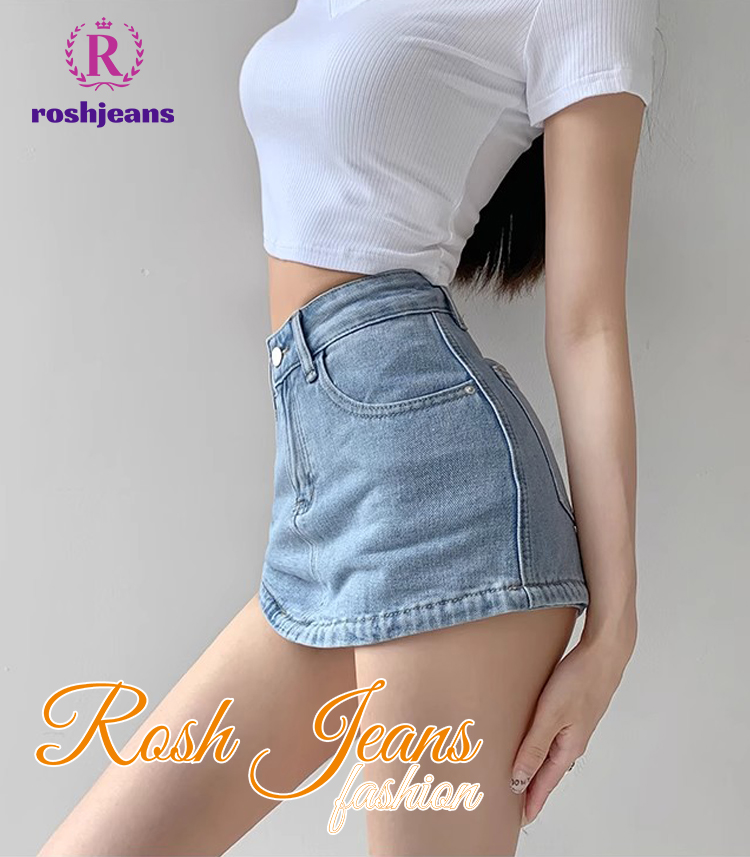 Rosh_Jeans Denim skort for woman Korean High Waist Palda shorts Denim ...