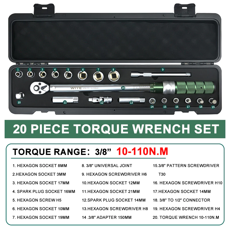 REAIM Torque Wrench Ratchet Wrench Set Drive Click Type Hand Tools for ...