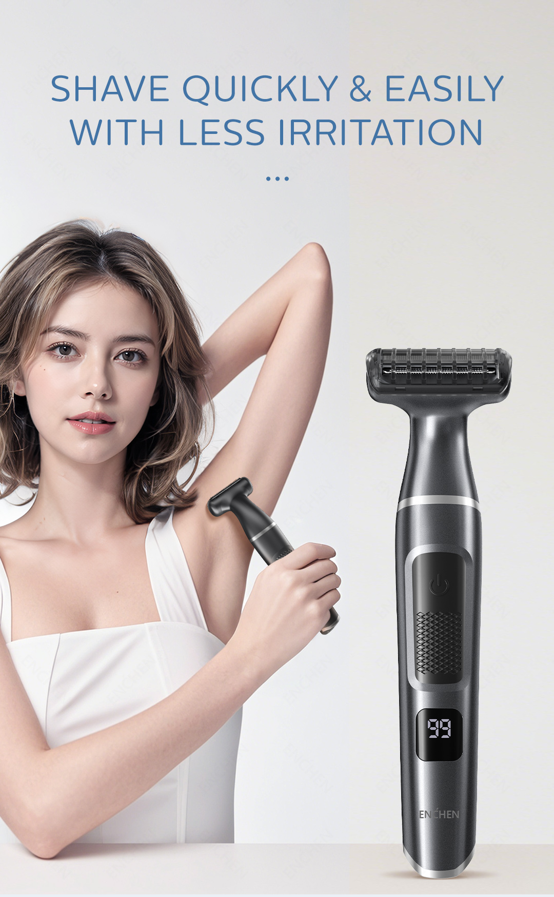ENCHEN Bikini Trimmer for Women&Men A1 Painless Body Hair Razors ...