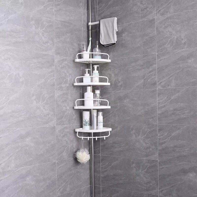 No Drilling 4Layers Bathroom Wall Corner Storage Rack Holder Triangular ...