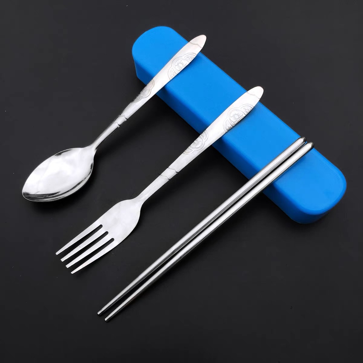 Tableware Set Stainless Steel Cutlery Set With Case Box Portable Reusable Tableware Set Including Fork Spoon And Bento Box Thermal Lunch Box Accessories Use For School Picnic Tourism (Green