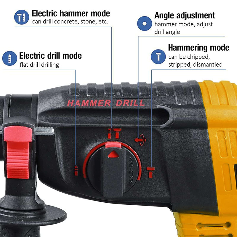 KEELAT Hammer Drill Heavy Duty Brushless Cordless Higher Power ...