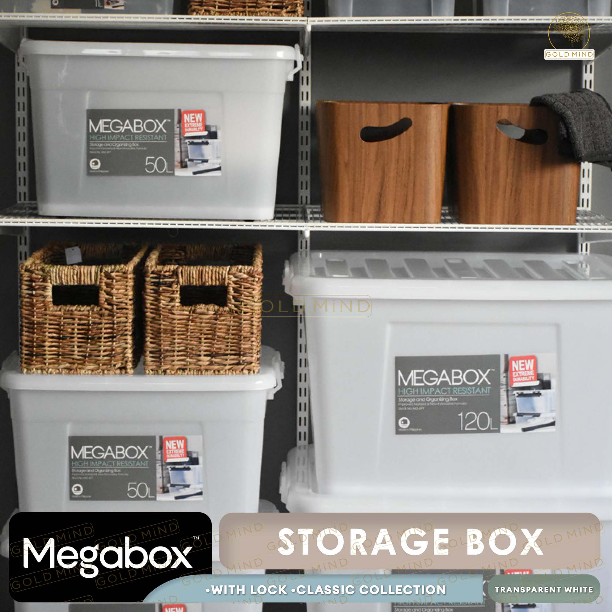 Megabox Organizer Storage Box Transparent Clear Bundle of 2 | Shopee ...