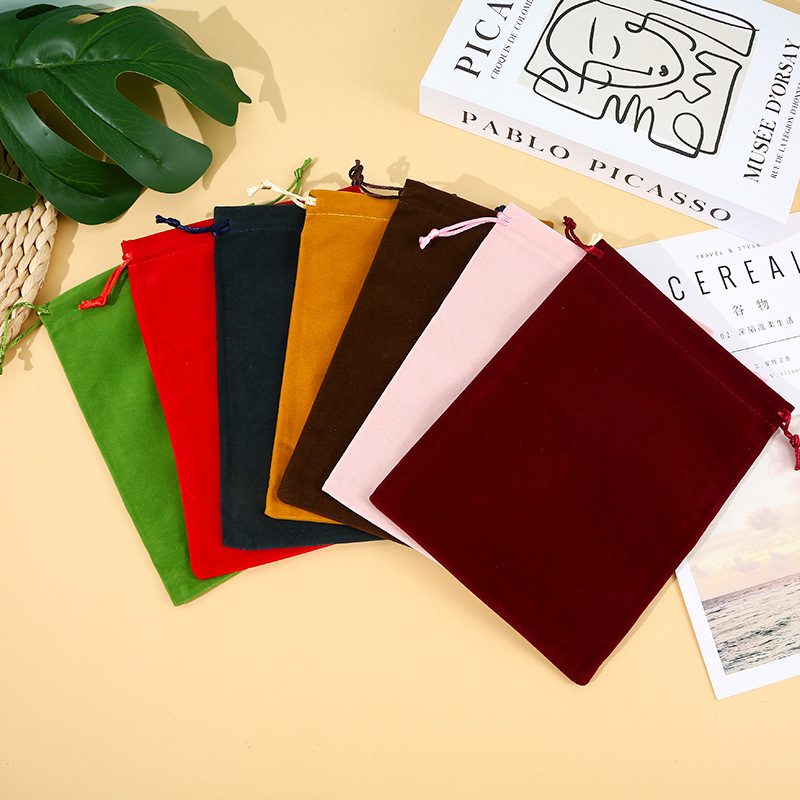 1pc Colored Velvet Fabric Silk Drawstring jewelry Packing Bag Velvet ...