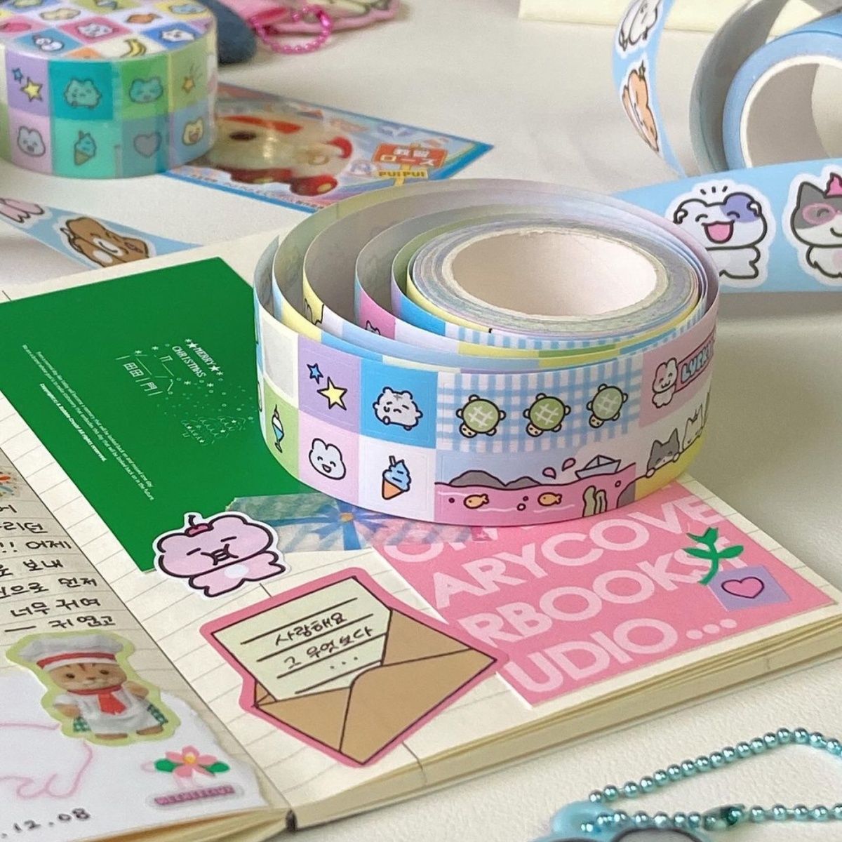 Kawaii Korean Animal Washi Tape - Cute Stickers for DIY Journal ...