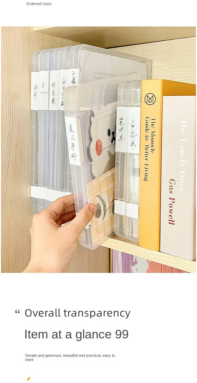 A4/A5 3Pcs Transparent Box Certificate Paper Organizer Document Case ...