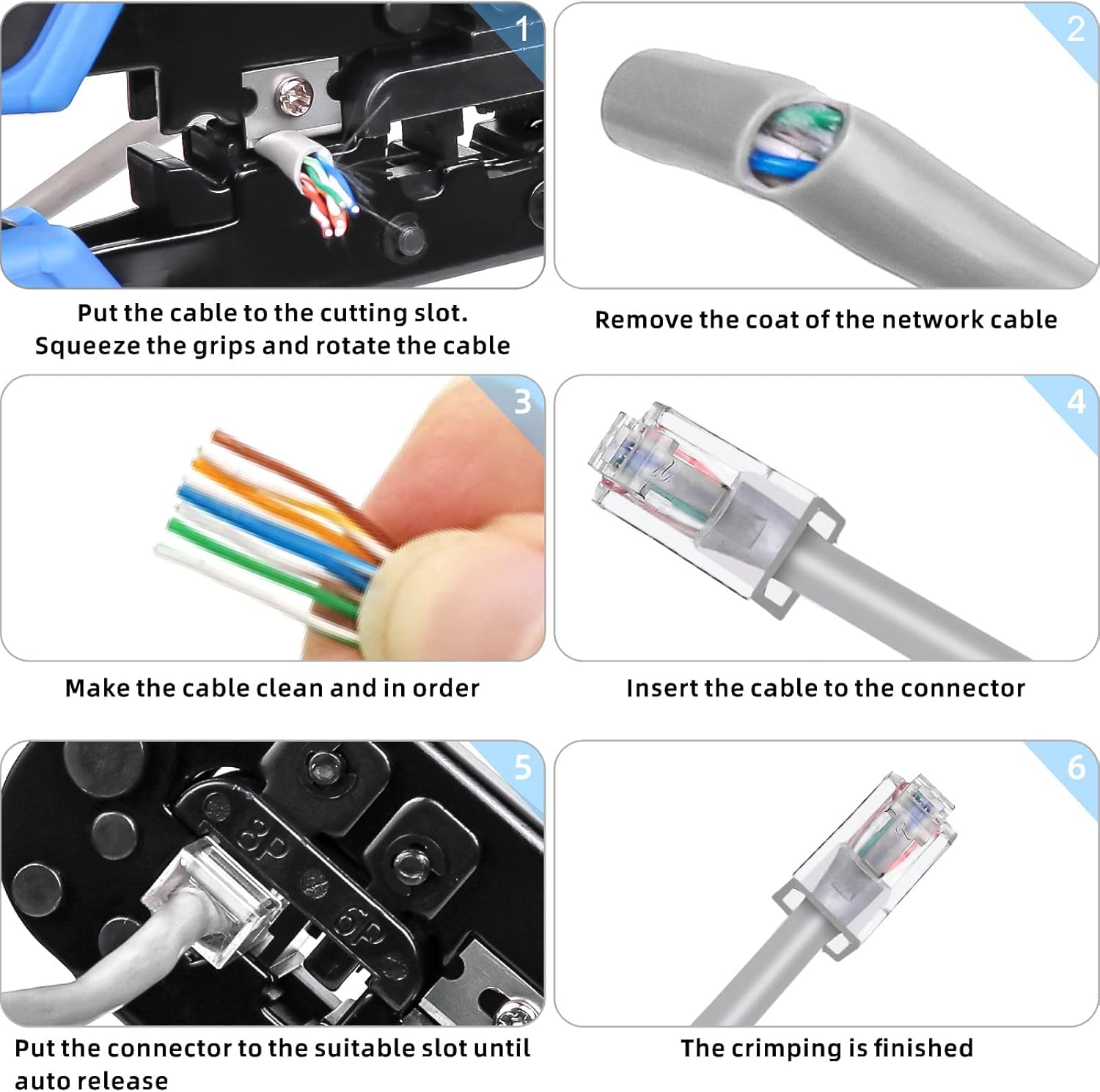 NetCraft Professional RJ45 Crimping Tool Network Pliers for Ethernet ...
