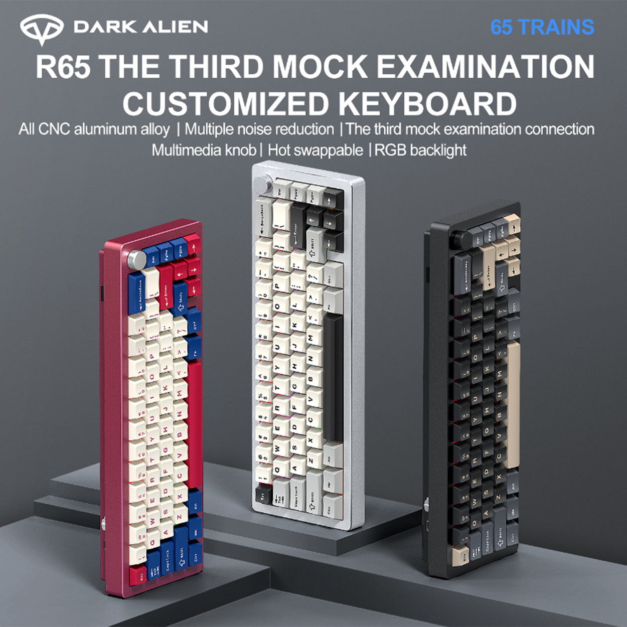 Dark Alien R65 Tri Mode Gasket CNC Aluminum Wireless Hot Swappable ...