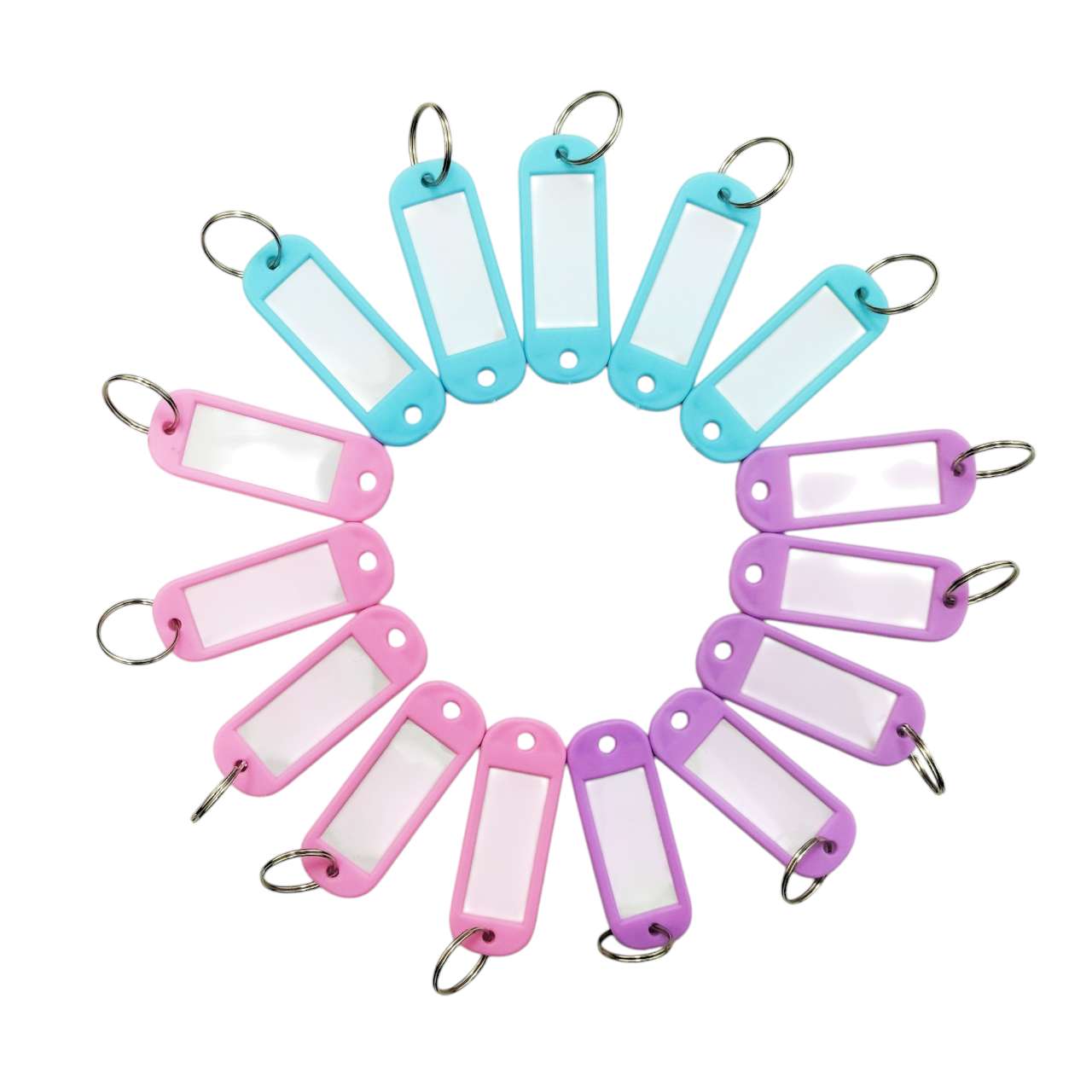 50Pcs Portable Key ID Tag Tough Plastic Key Tags with Split Ring Label ...
