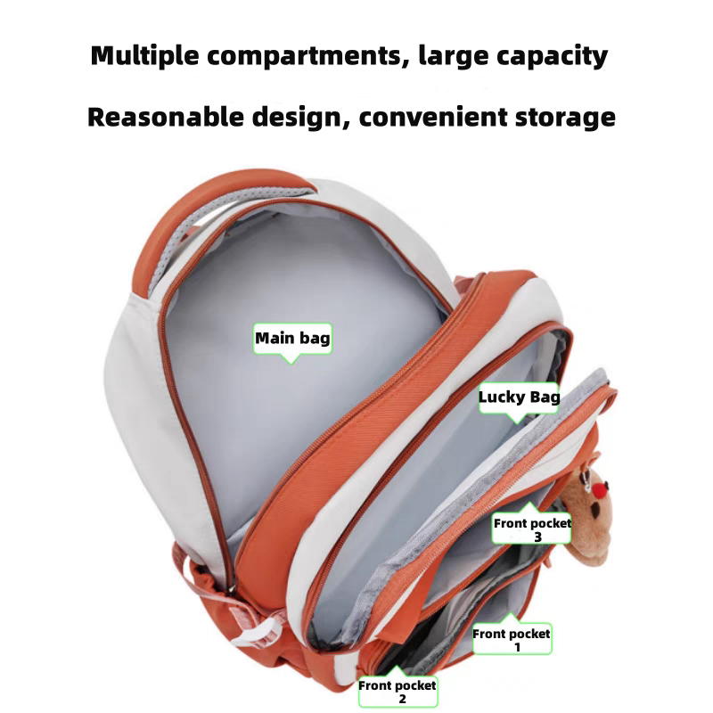 New Style Student Schoolbag Nylon Cartoon Capybara Backpack Large ...
