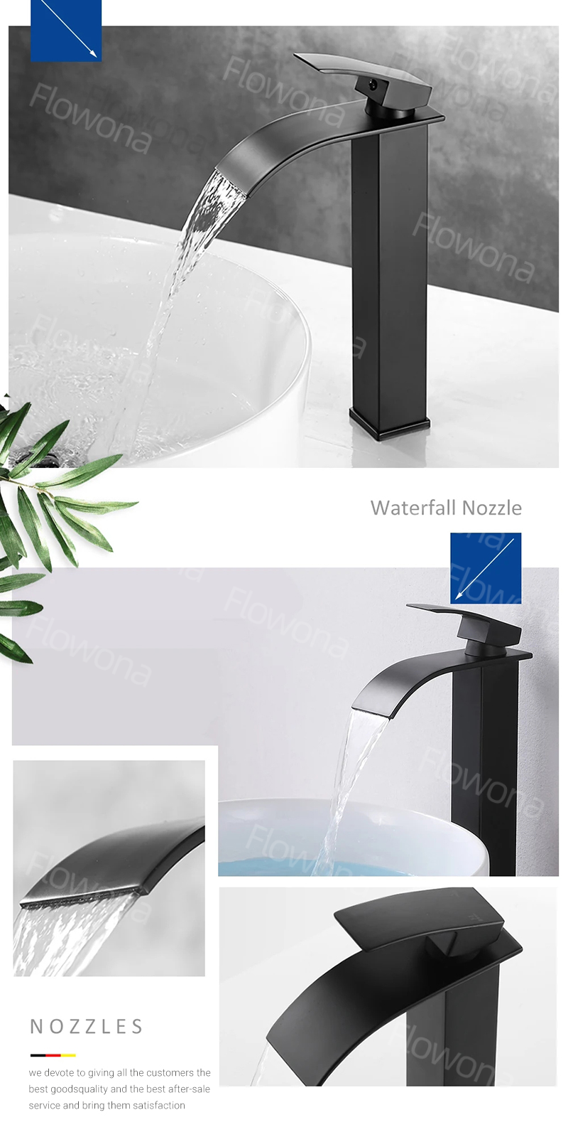 Black Faucet with Hose for Bathroom Lababo – Matte Sink Faucet Hot Cold ...