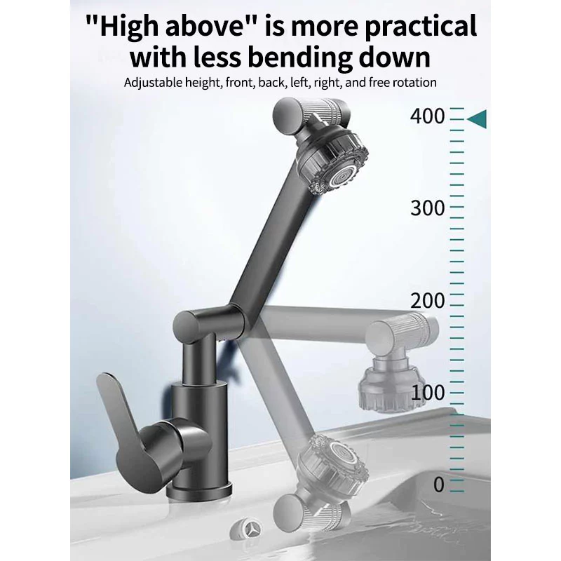 Kitchen Faucet stainless 360 Degree Rotating Faucet sink Wall Mounted ...