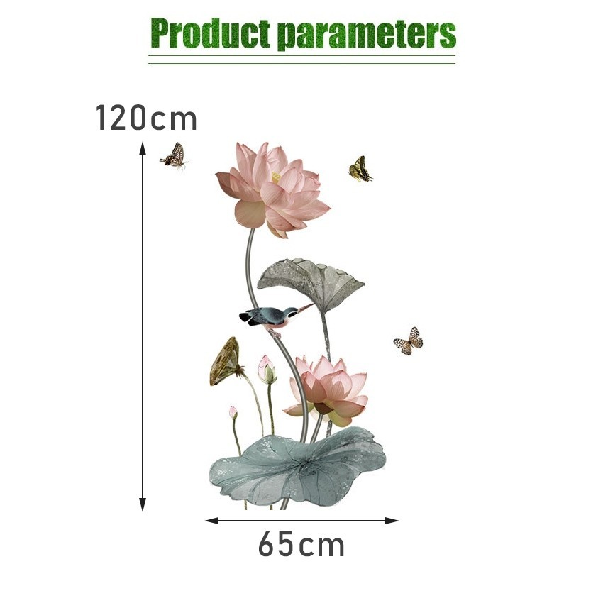 Lotus Flower Wall Stickers Living Room Home Decor Removable Art Decals ...