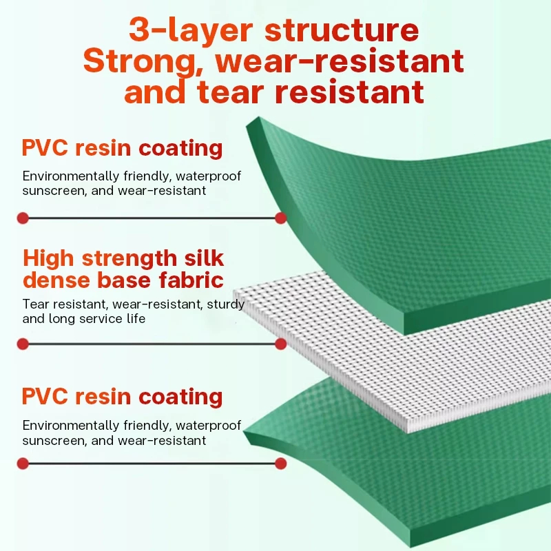 White High-Strength PVC Coated Tarpaulin – 0.5mm Thick, 550g/m², Waterproof UV-Protected Canvas For Truck Covers, Awnings & Shade Sails – 10 Sizes