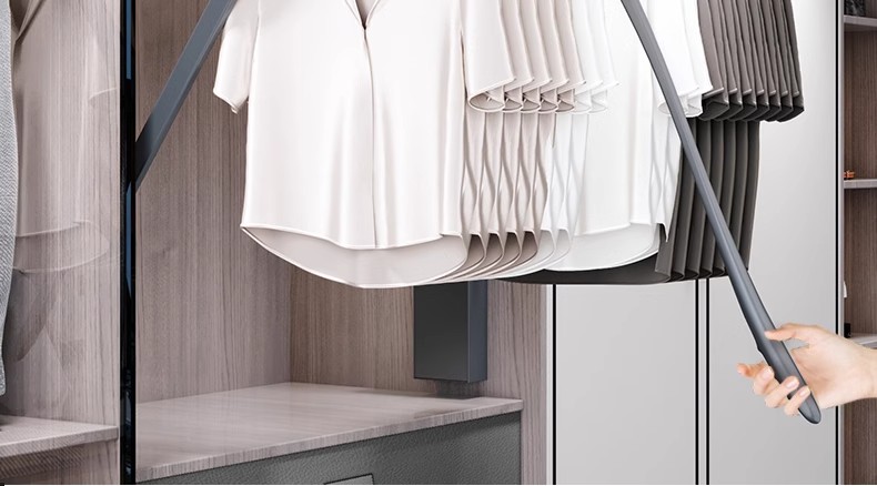 High Cabinet Pull Down Clothes Hanger Rod Hanging Clothes Closet Rod ...