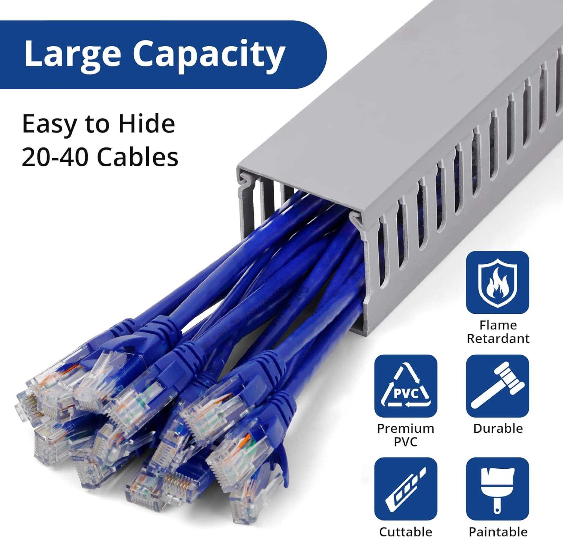 Open Slot Cable Duct Management Raceway 1m*30*30/50*50mm | Shopee ...