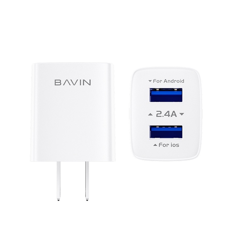 PC910 BAVIN 2.4A Quick Fast Charging With 2 USB Port Charger w/ 1 Meter ...