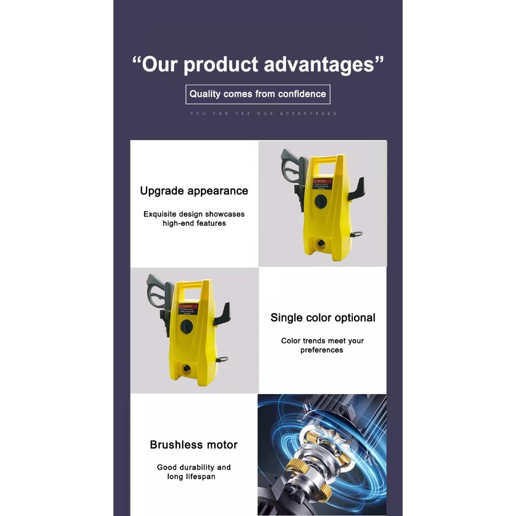 Portable High Pressure Car Washer 2600w Household Fully Automatic Car