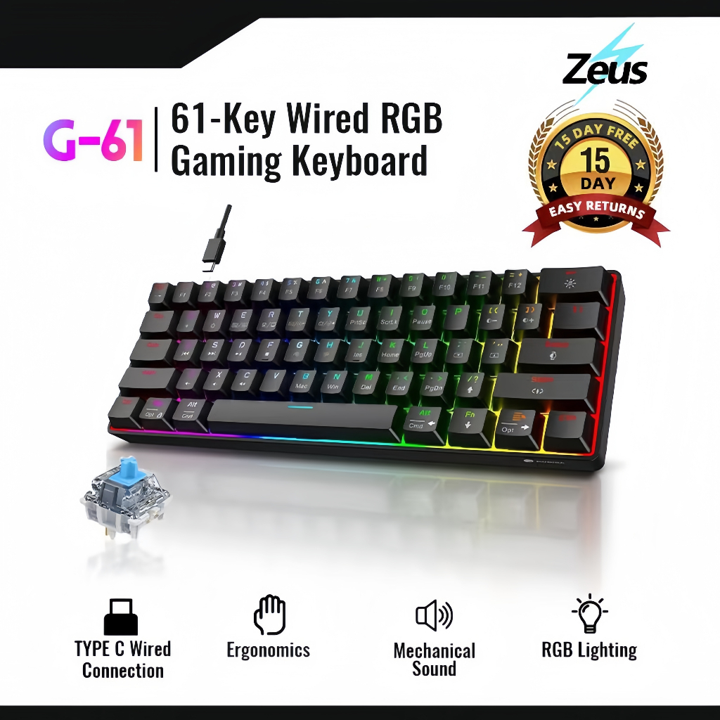 Zeus ( Fate - Knight ) 100% Real Mechanical Gaming Keyboard - Key ...