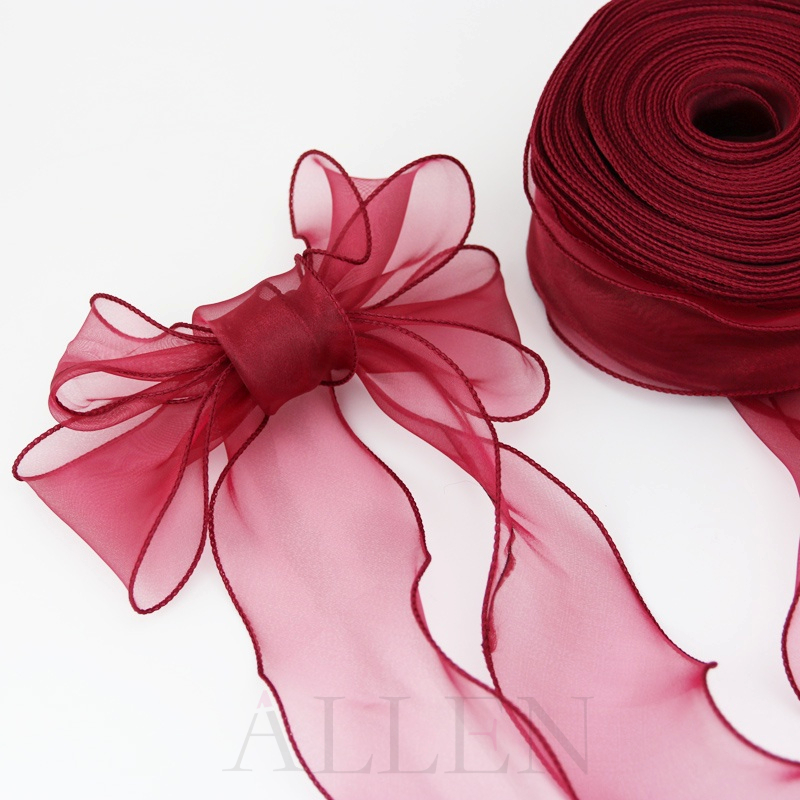 40mm*10m Sheer Chiffon Ribbon Organza Satin Ribbons-Bouquet Gift Wrap ...