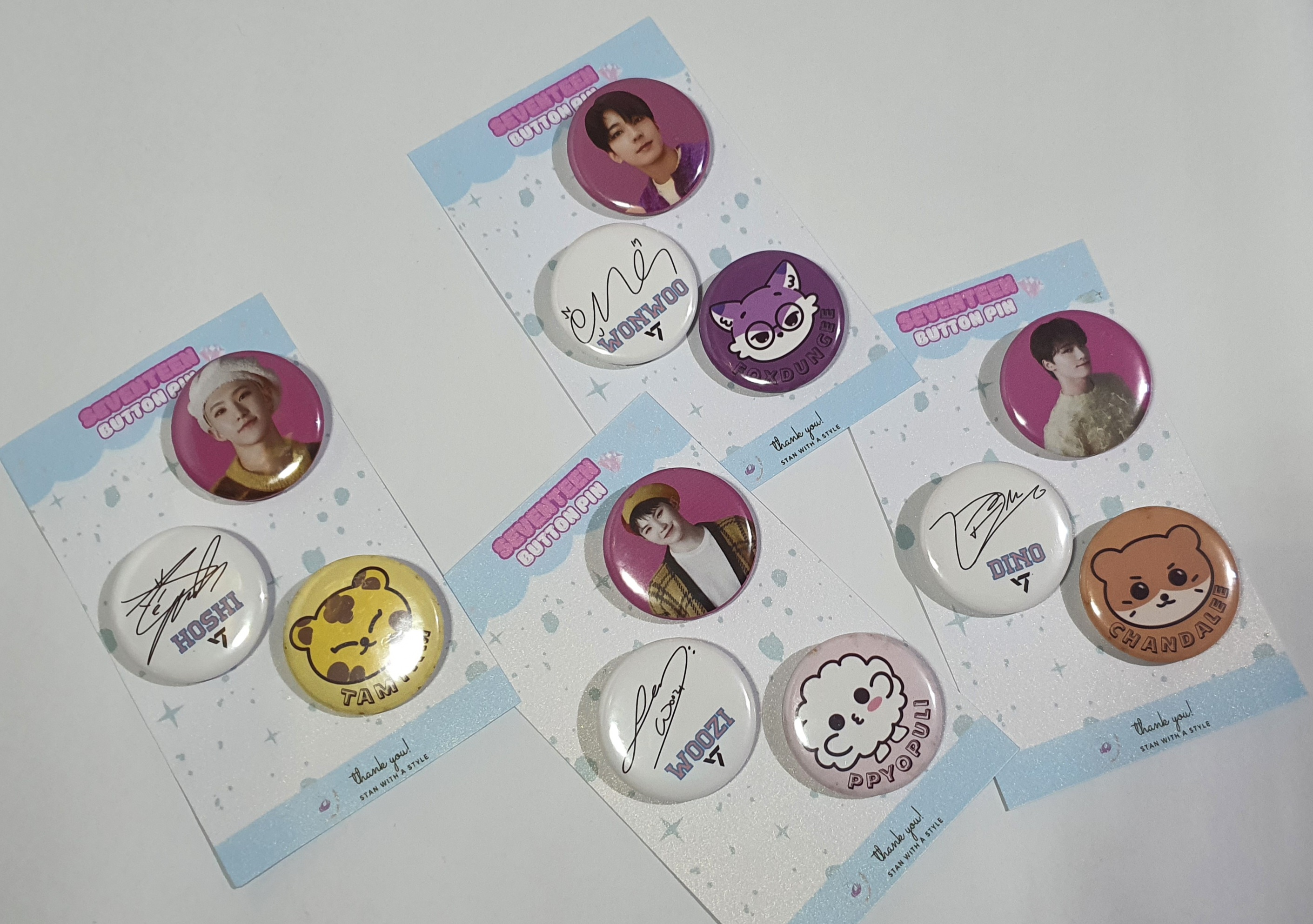 SEVENTEEN (SVT) 37mm button pin set - Photo, Signature and Miniteen ...