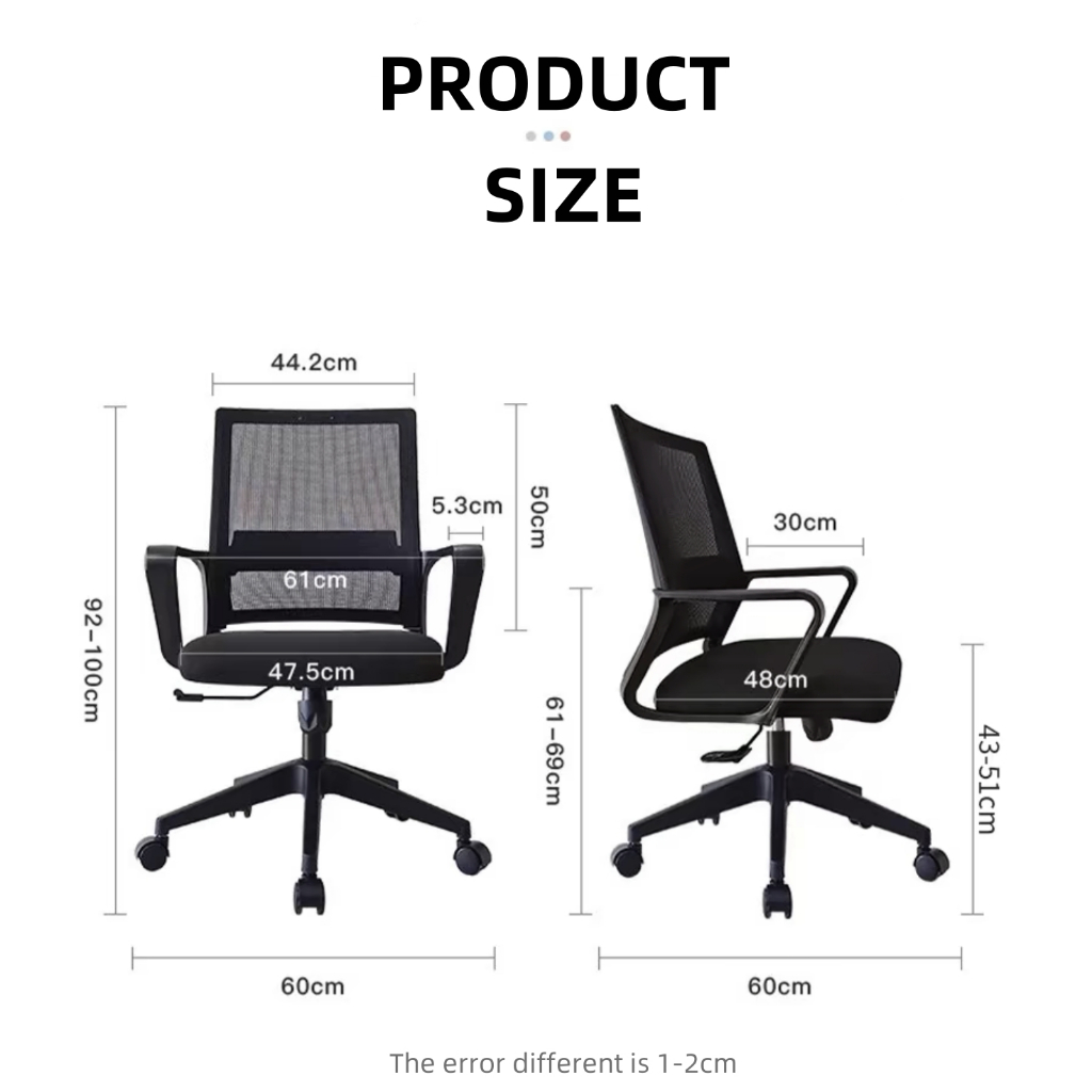 Ergonomic Computer Chair Mesh Breathable Home Office Chair Adjustable ...