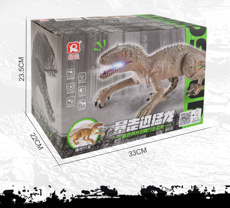 2.4G RC Raptor Toy with Sound & Light 360° Walking Robot Rechargeable ...