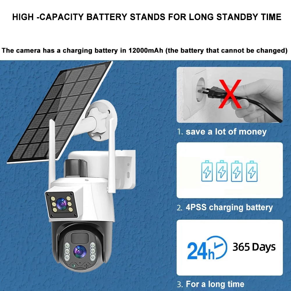 Expose Solar CCTV Camera Outdoor With WiFi Muilt Lens 4G CCTV No WiFi ...