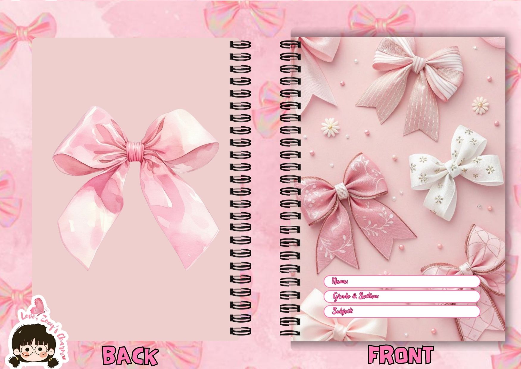RIBBON DESIGN DOUBLE LOOP NOTEBOOK | Shopee Philippines