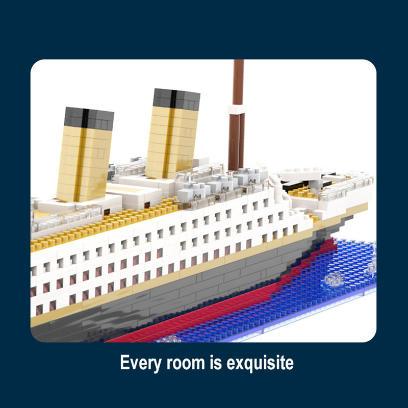 【DUZ】1878Pcs Titanic Building Block Assembly Toys Children Ship Model ...