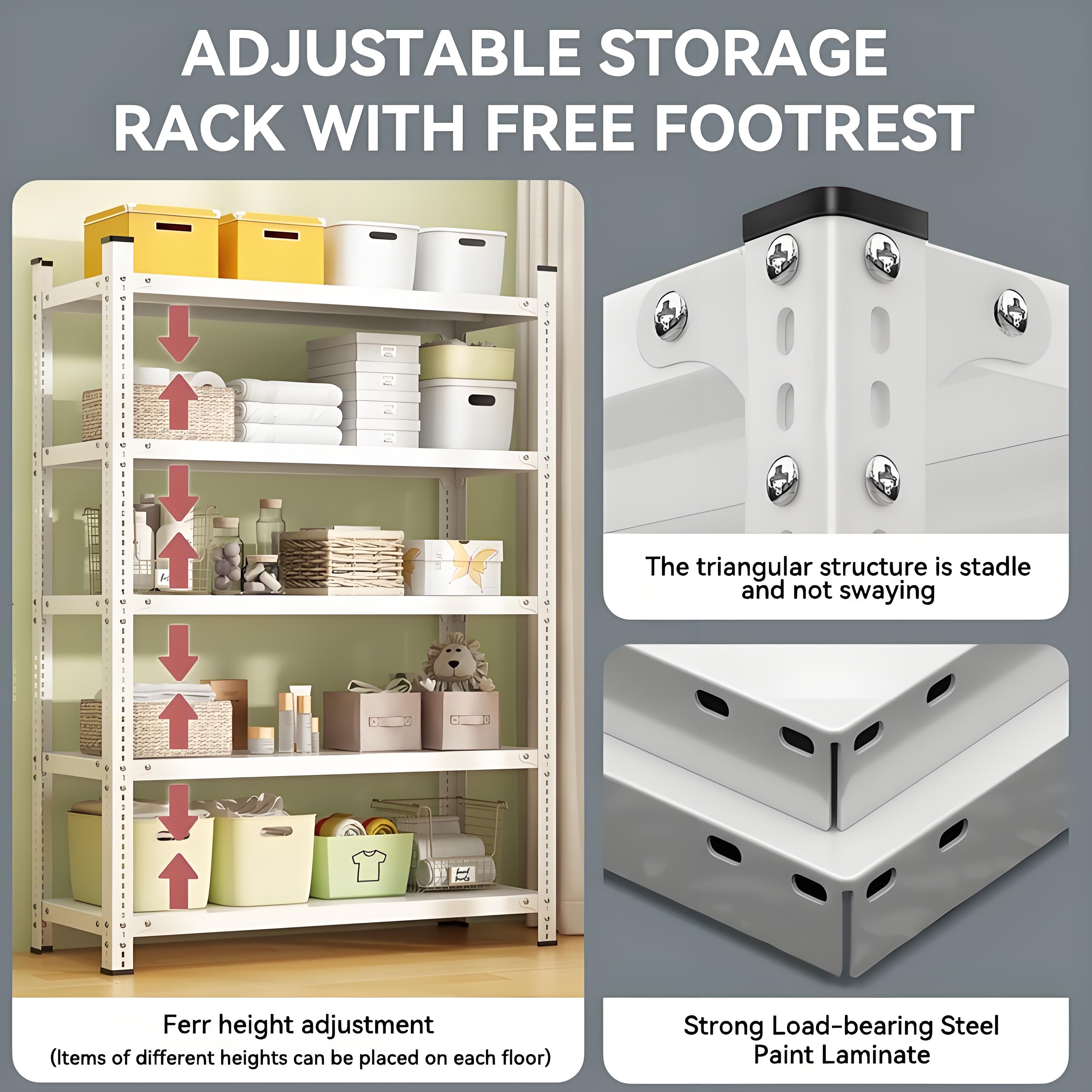 6 Layers Metal Rack Steel Boltless Organizer Shelf Stainless Rack ...