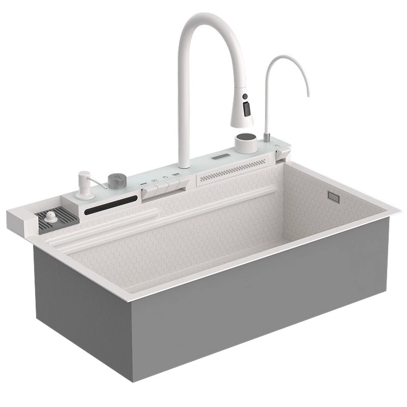 AUX Digital Display Waterfall Lababo Kitchen Sink 304 Stainless Steel ...