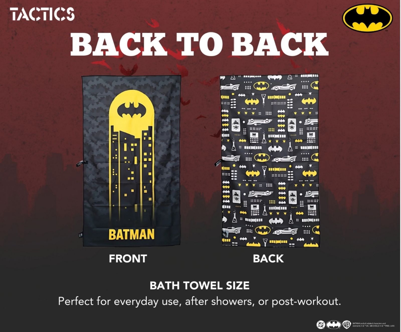 Tactics x Batman DC Dry Fast Microfiber Sports Towels | Shopee Philippines