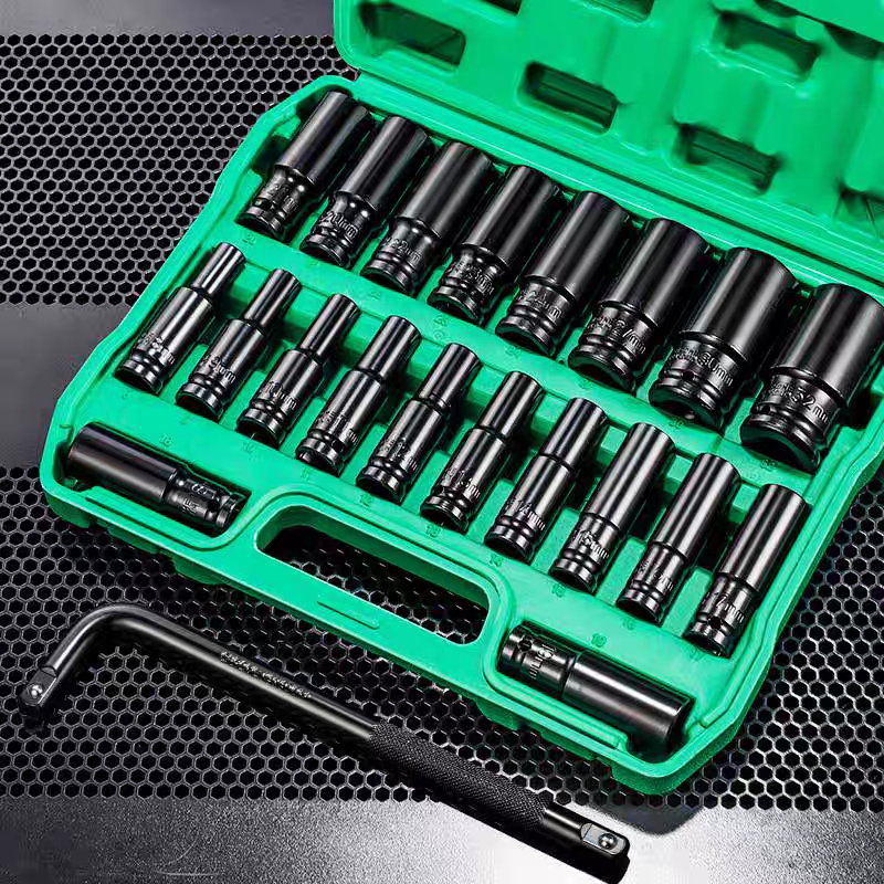 20Pc Electric Wrench Impact Socket Set 8-32mm for Wind Cannon with Deep ...