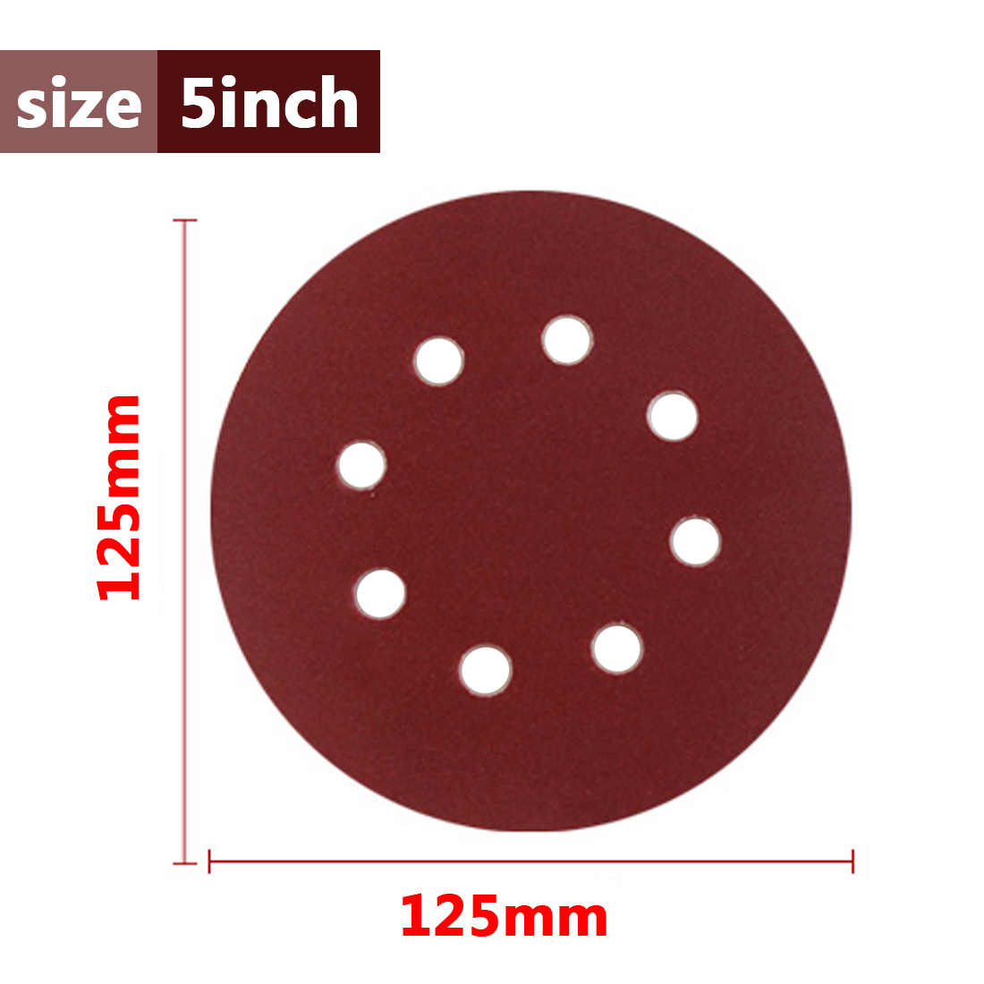 50pcs Sanding Disc for Orbital Sander 5 inches 8 Holes Sanding Disc ...