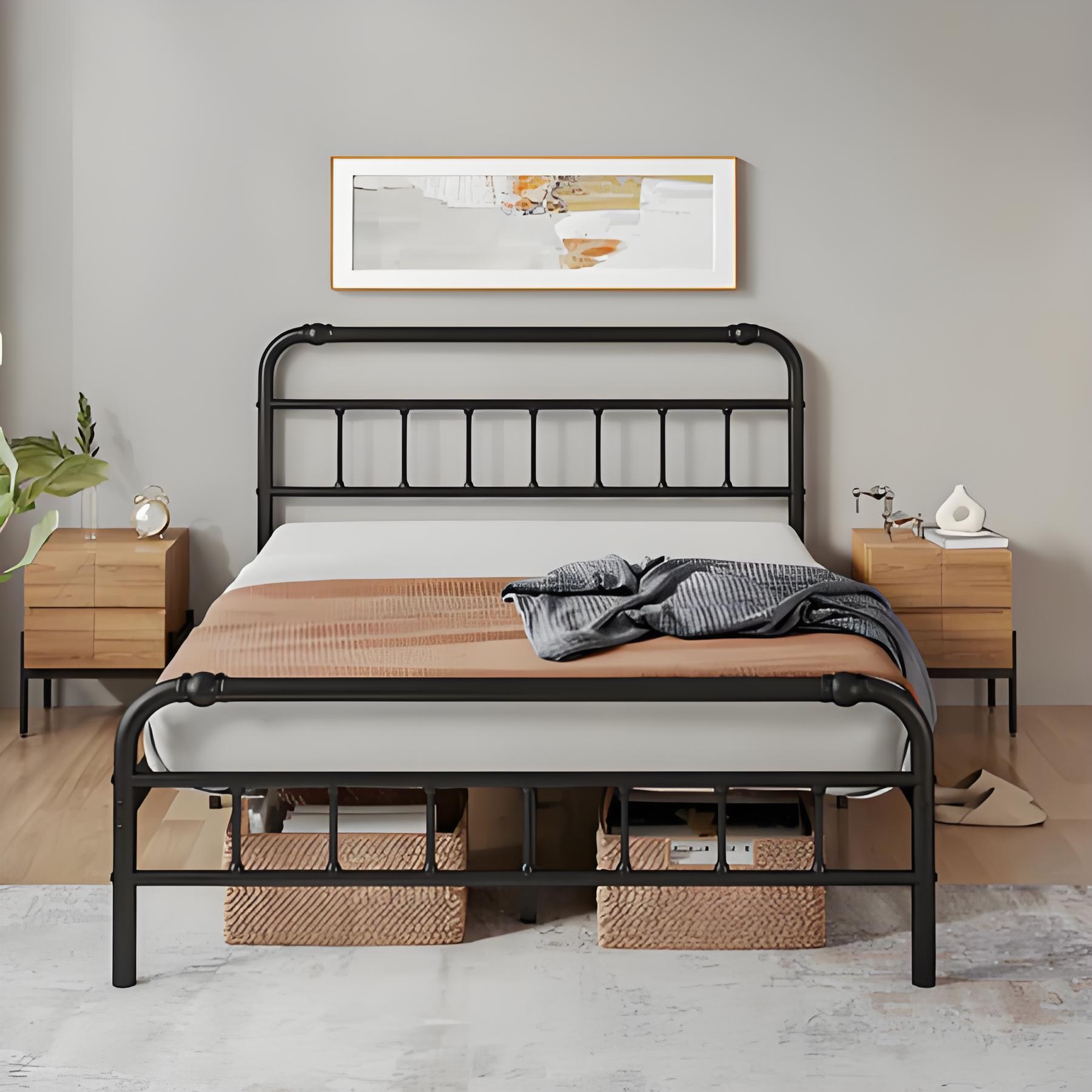 Metal bed Iron frame bed Single/Double/Queen/King iron bed fram ...