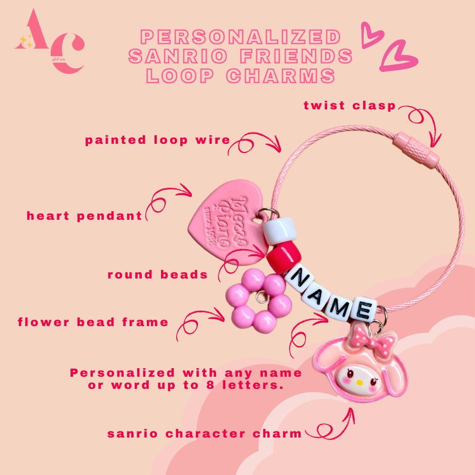 Personalized Bag Loop Charm Sanrio Friends Bag Key Holder Accessories ...