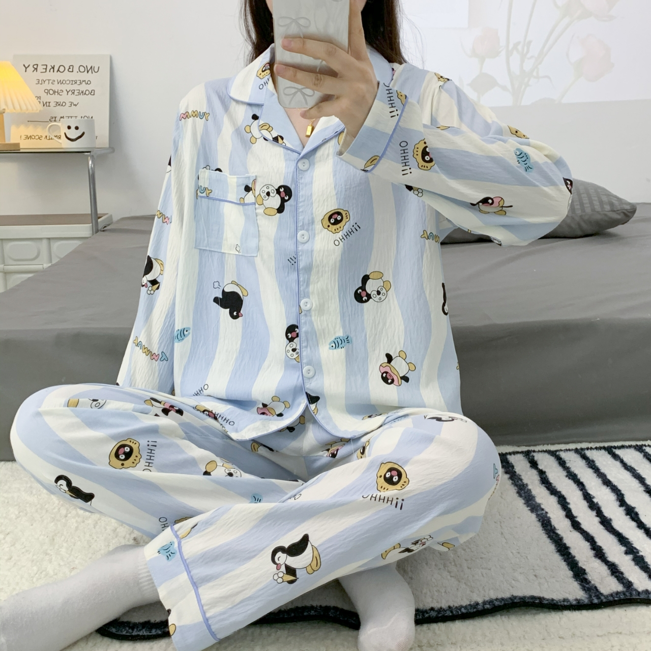 Korean Terno Pajama Long Sleeve Adult Cloud Cotton High Quality ...
