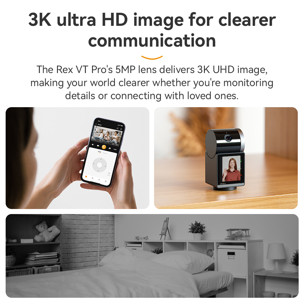 IMOU Rex VT Pro 5MP Indoor Security Camera with 3K live monitoring ...