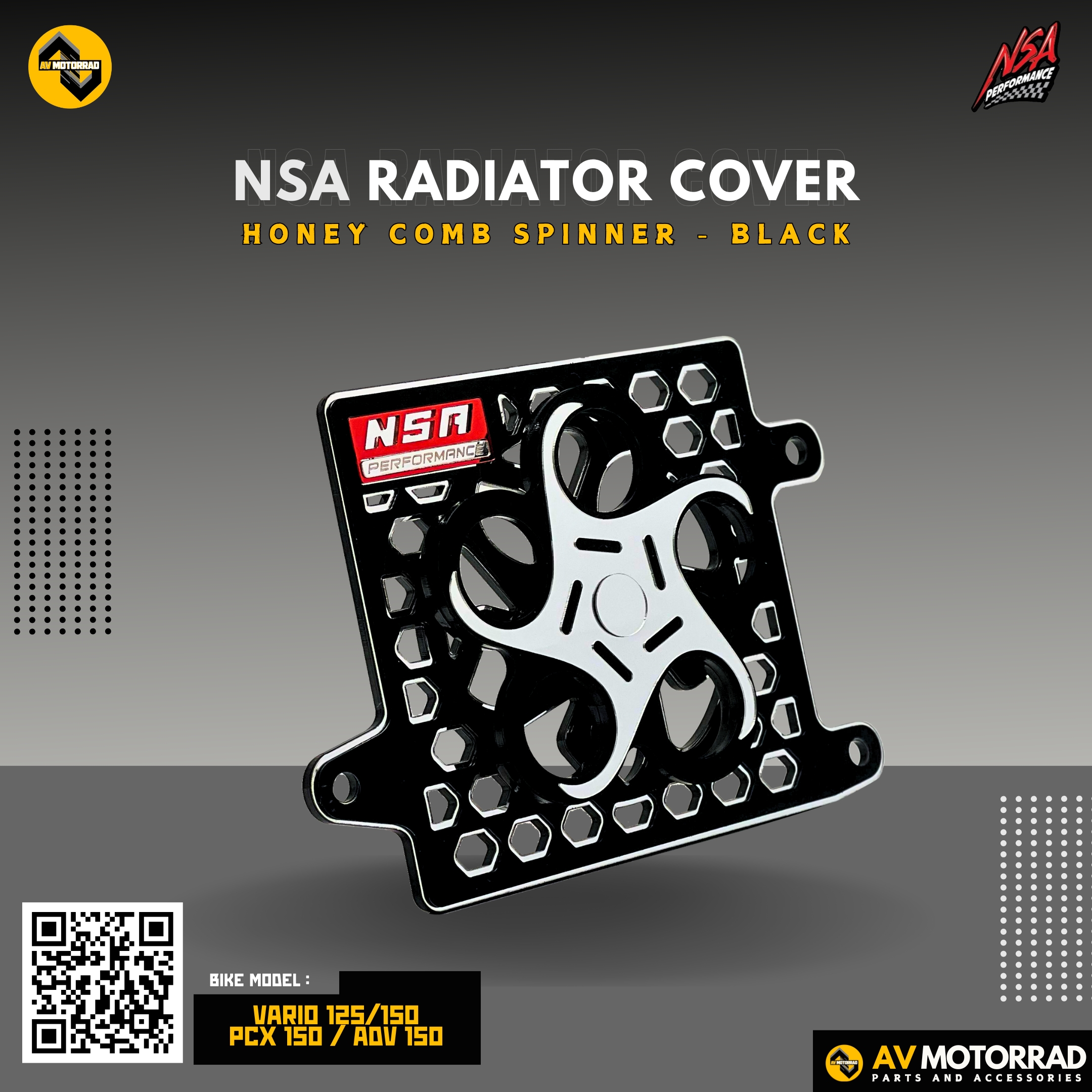 NSA Performance Honey Comb Spinner Radiator Cover for Click125/150 ...